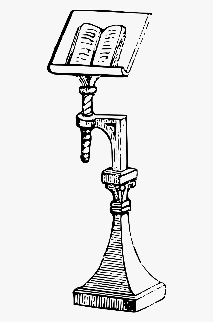 Book In Stand Clipart - Lutrin Moyen Age, Transparent Clipart