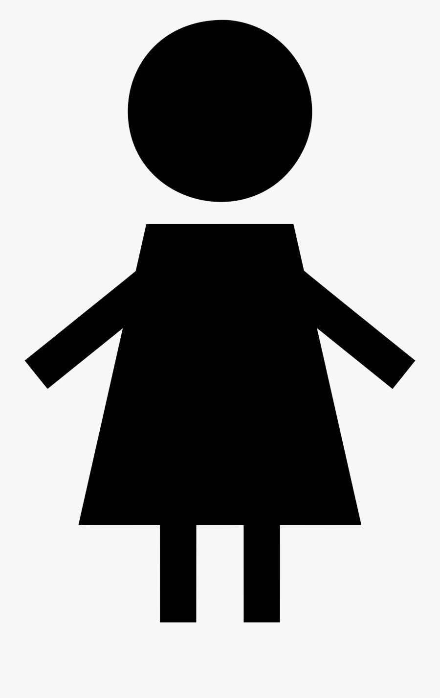 Female Symbol Silhouette 2 Black - Girl Symbol Png, Transparent Clipart