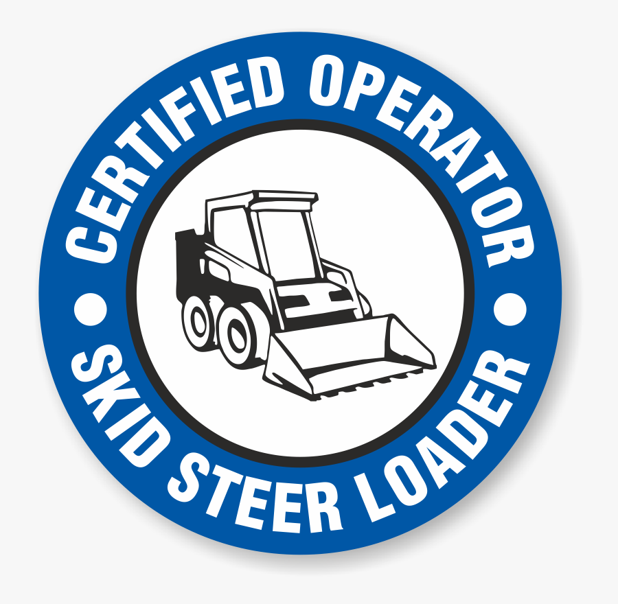Certified Operator Skid Steer Loader Hard Hat Decals, Transparent Clipart