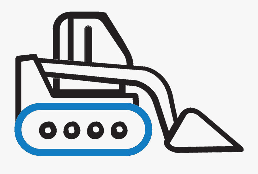 Skid Steer Rubber Tracks - Line Art, Transparent Clipart