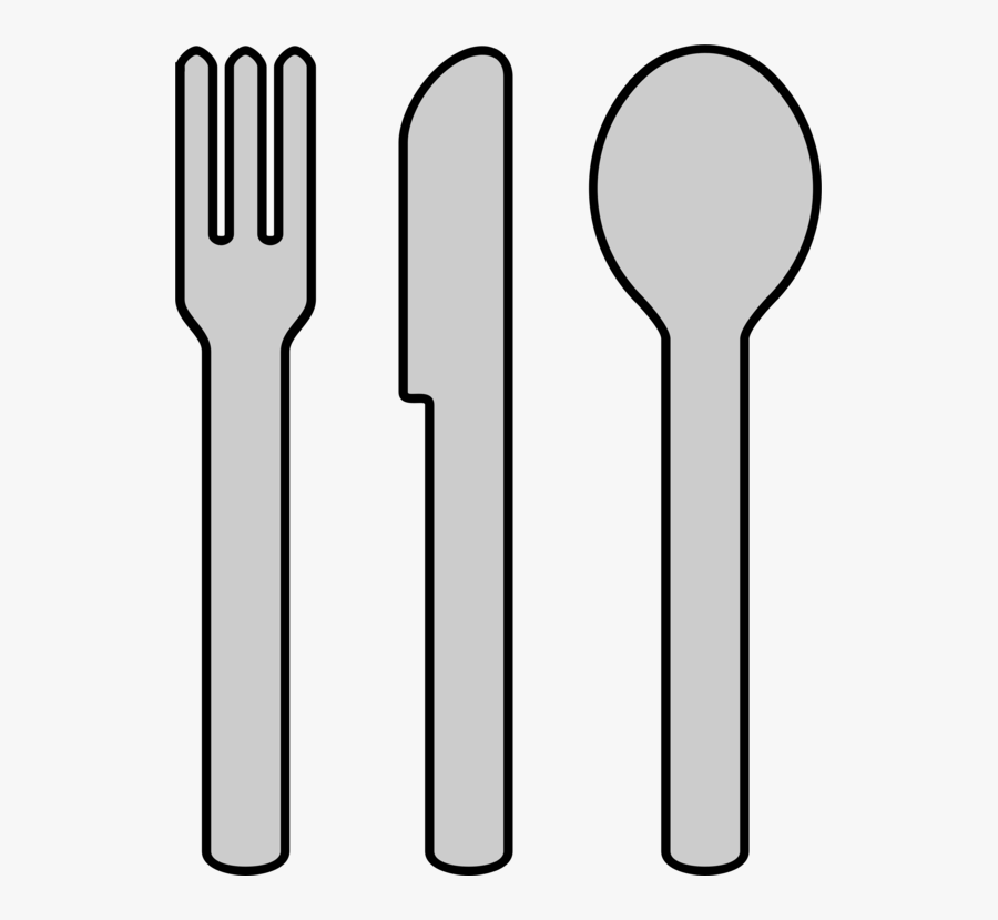 Transparent Fork And Knife Clipart Black And White - Cutlery Clipart, Transparent Clipart