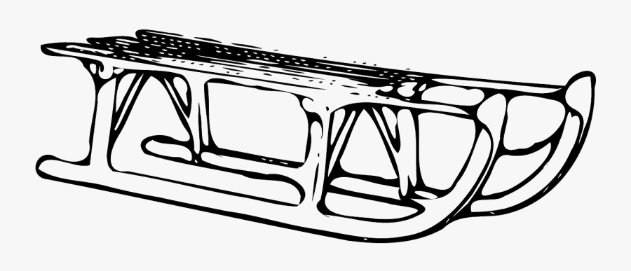 Skid Sleigh Sliding Bed Free Picture - Sleigh In Snow Drawing, Transparent Clipart