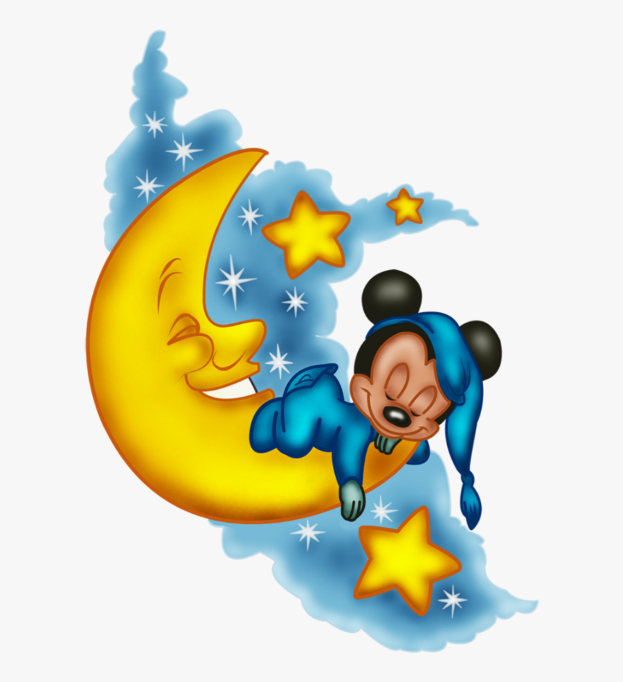 Mq Blue Mickey Mickeymouse Baby Moon - Сон Пнг, Transparent Clipart