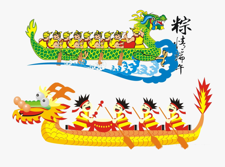 Dragon Festival Zongzi Traditional - Drawings Of Dragon Boats, Transparent Clipart