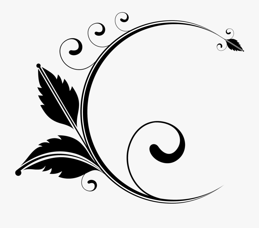 Floral Design Clip Art - Floral Clipart Black And White Png, Transparent Clipart