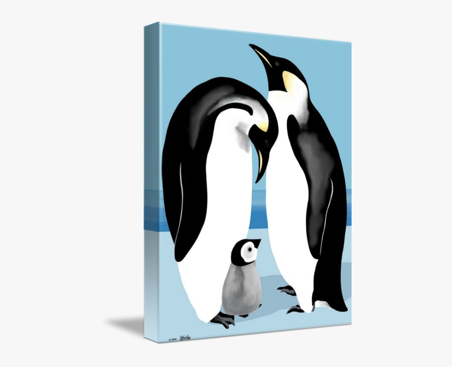 Emperor Penguin Family Art Prints By Pixel Paint Studio - Penguin, Transparent Clipart