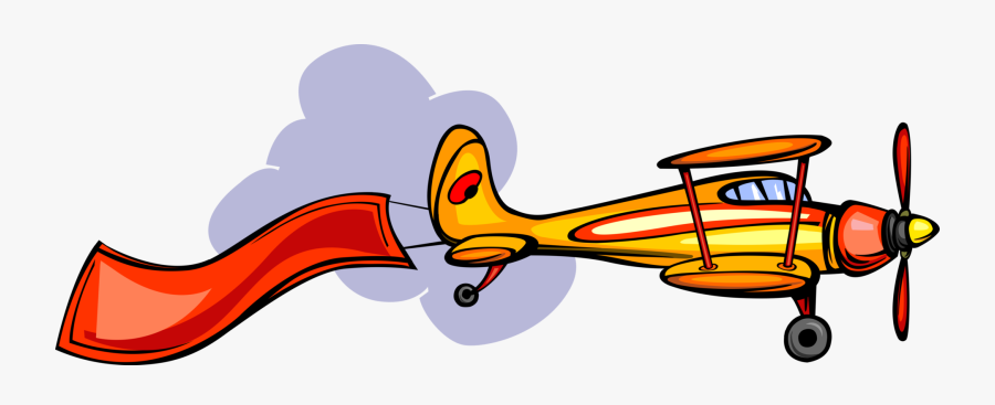 Biplane Pulls Ad Vector - Clipart Airplane With Banner Png, Transparent Clipart