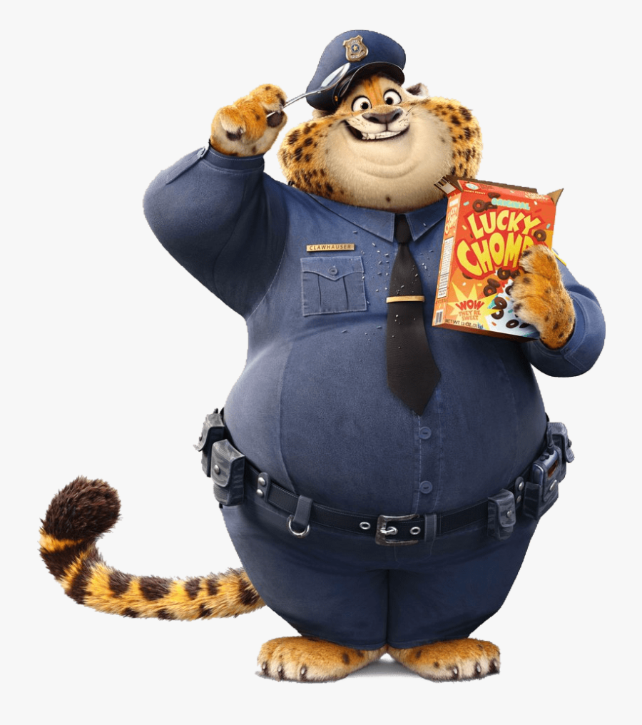 Zootopia Benjamin Clawhauser Eating Cereals - Zootopia Clawhauser, Transparent Clipart