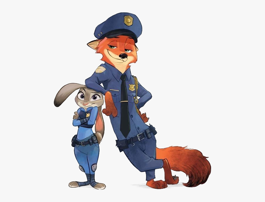 Zootopia Officers Nick And Judy - Zootopia Officer Nick Wilde, Transparent Clipart