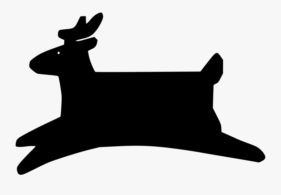 Silhouette,monochrome Photography,deer - Deer, Transparent Clipart