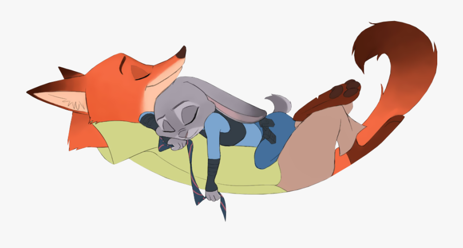 #zootopia #judy #nick #disney #sleeping - Zootopia Judy And Nick Sleep, Transparent Clipart