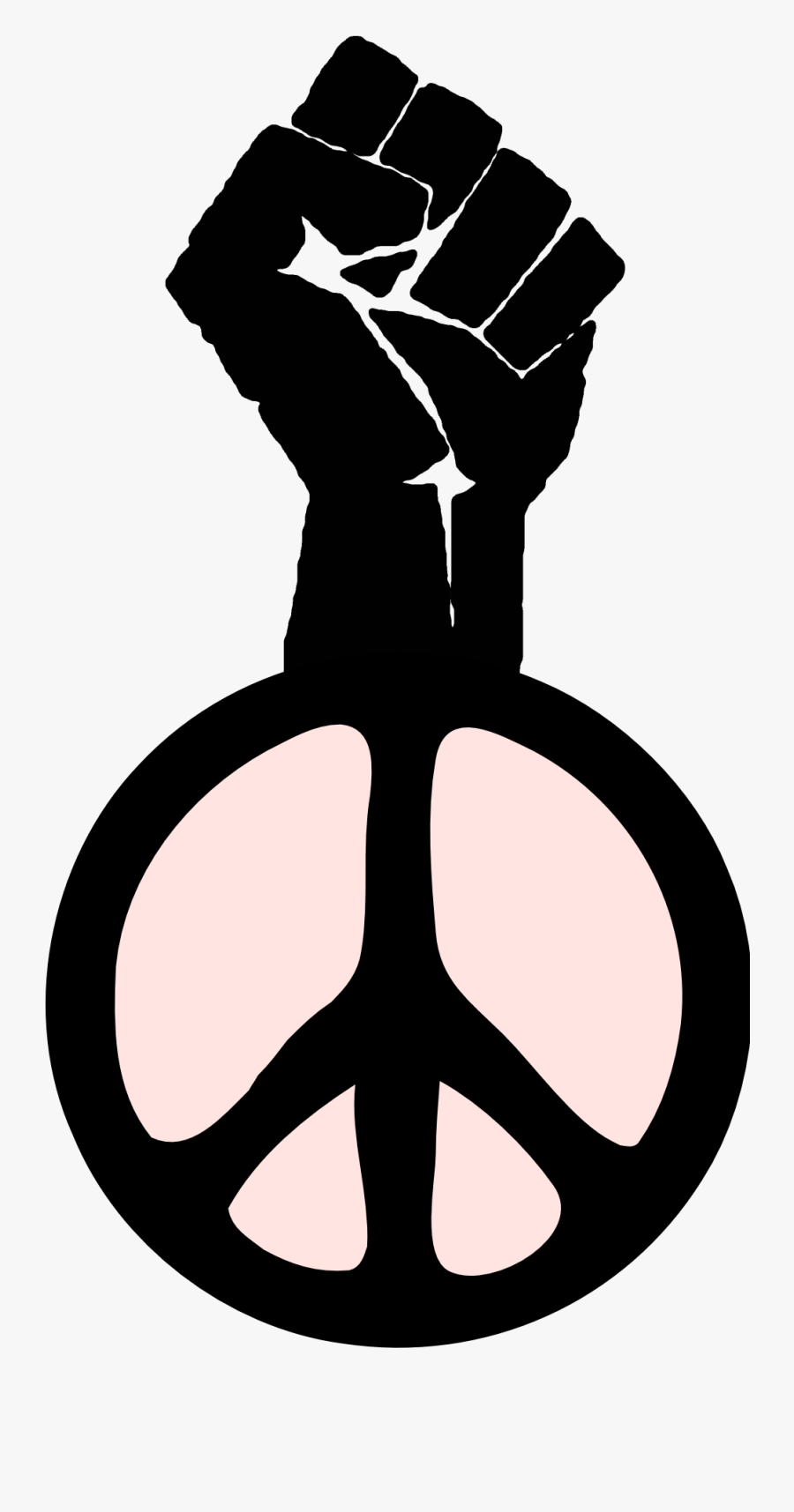 Transparent Clenched Fist Clipart - Black Power Fist With Peace Sign, Transparent Clipart