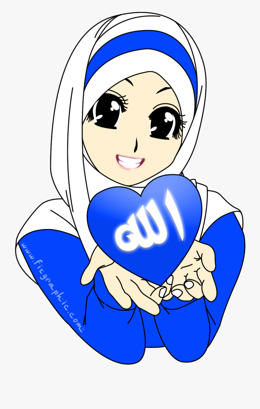 Hijab Cartoon, Transparent Clipart