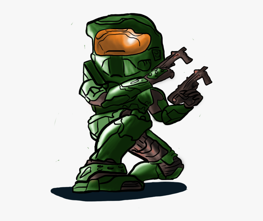 Chibi Master Chief Cartoon Clipart - Cartoon Halo Game Png, Transparent Clipart