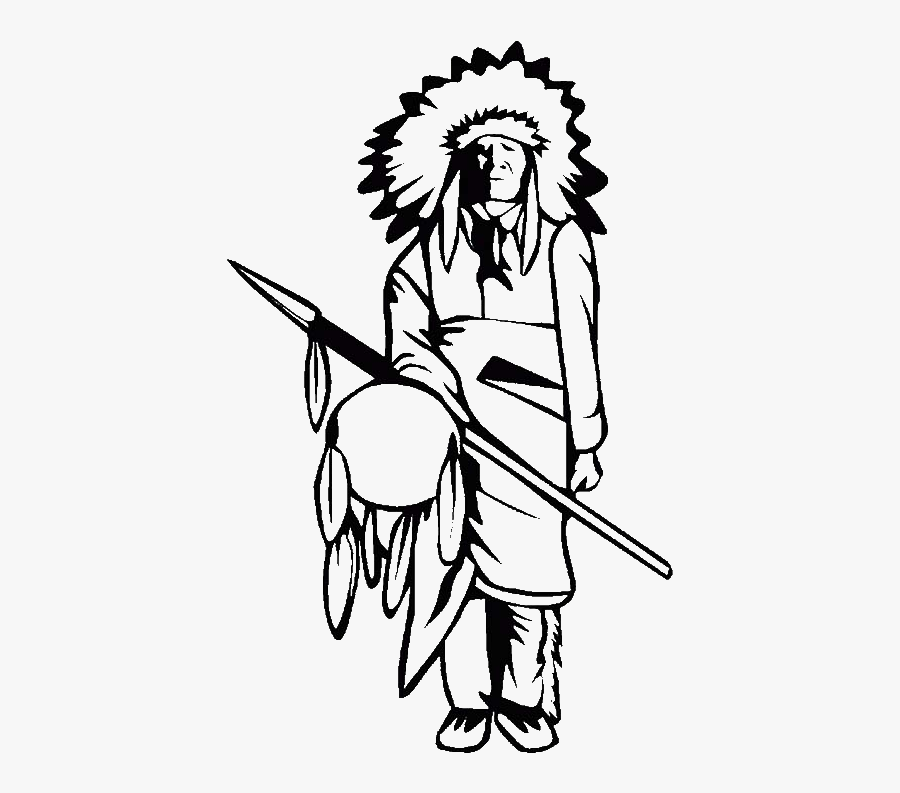 Native American Tribe Chief On Native American Day - Native American People Drawing, Transparent Clipart