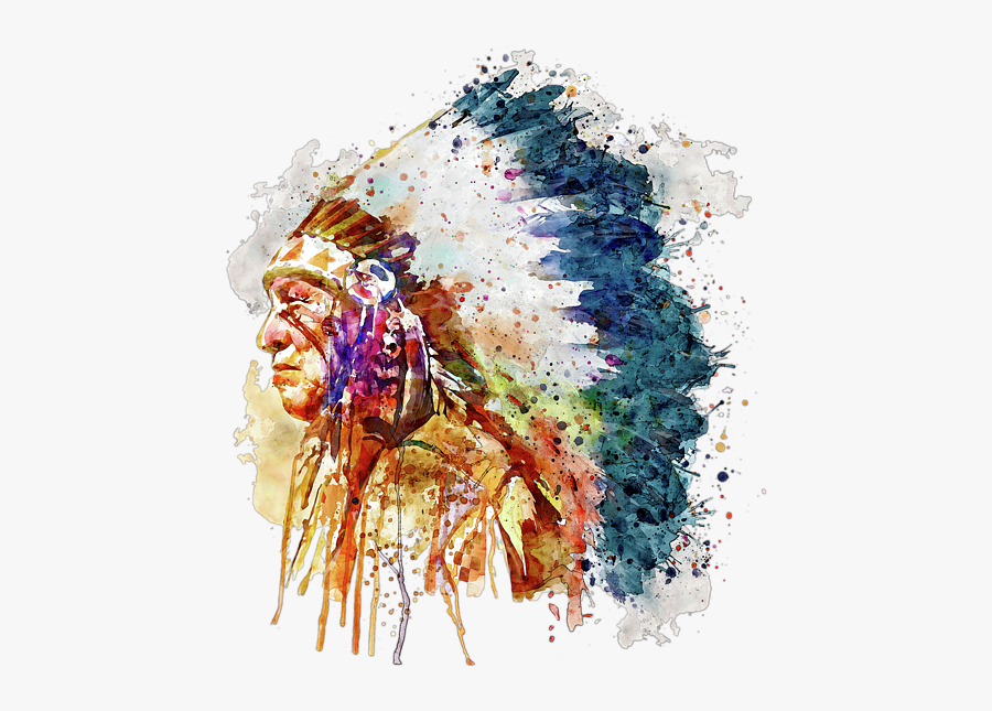 Clip Art Chief Side Face Beach - Native American Chief Side Face, Transparent Clipart