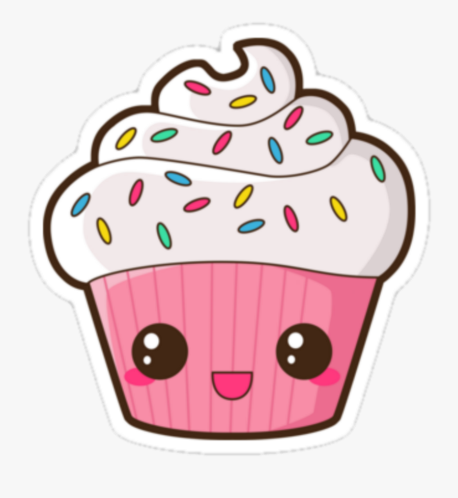 Cute Kawaii Cupcake Cartoon, Transparent Clipart