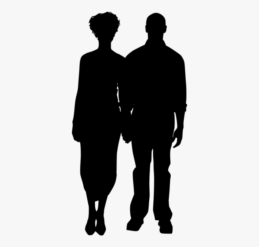 Husband And Wife Silhouette, Transparent Clipart