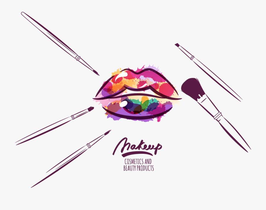 And Artist Makeup Illustration Lips Vector Cosmetics - Make Up Vector Png, Transparent Clipart