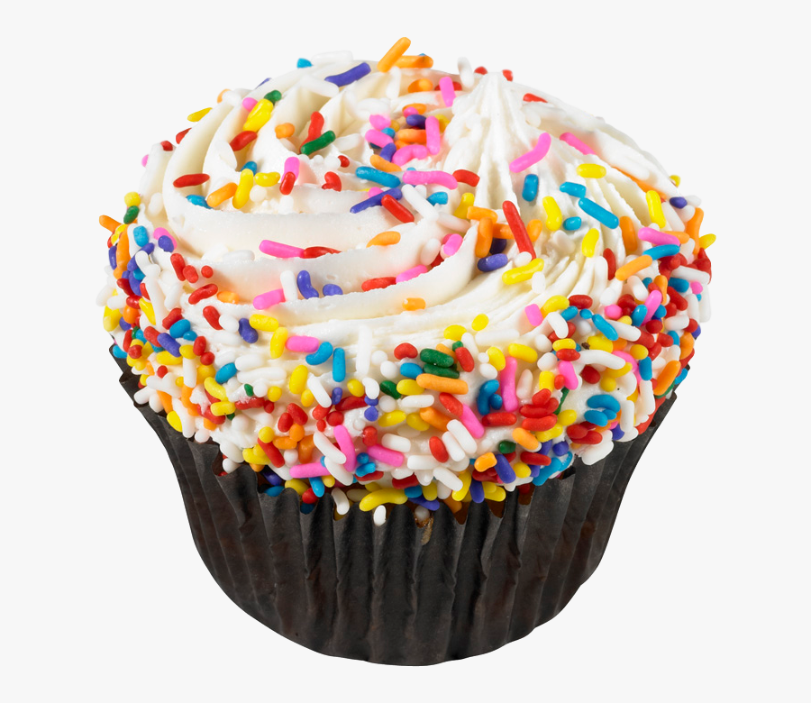 Vanilla Sprinkle Cupcake - Cupcake With Sprinkles Png, Transparent Clipart
