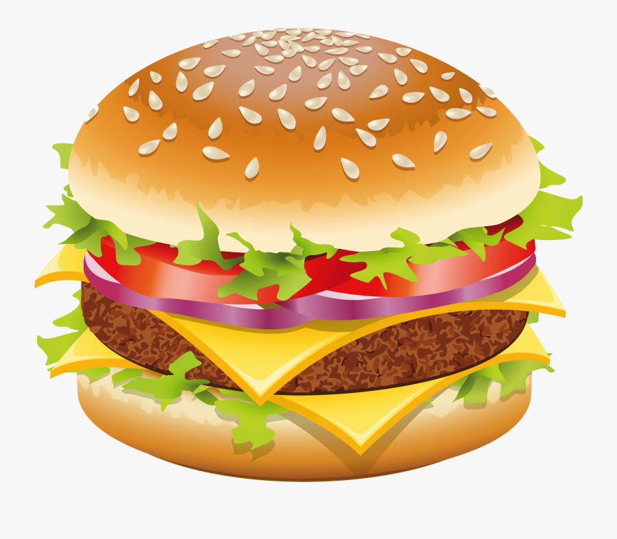 Cheeseburger Clipart, Transparent Clipart