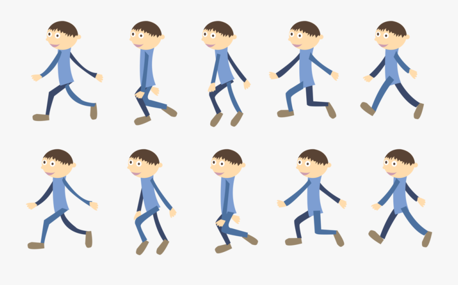 Movement Clipart Walking - Cartoon Man Walking Png, Transparent Clipart