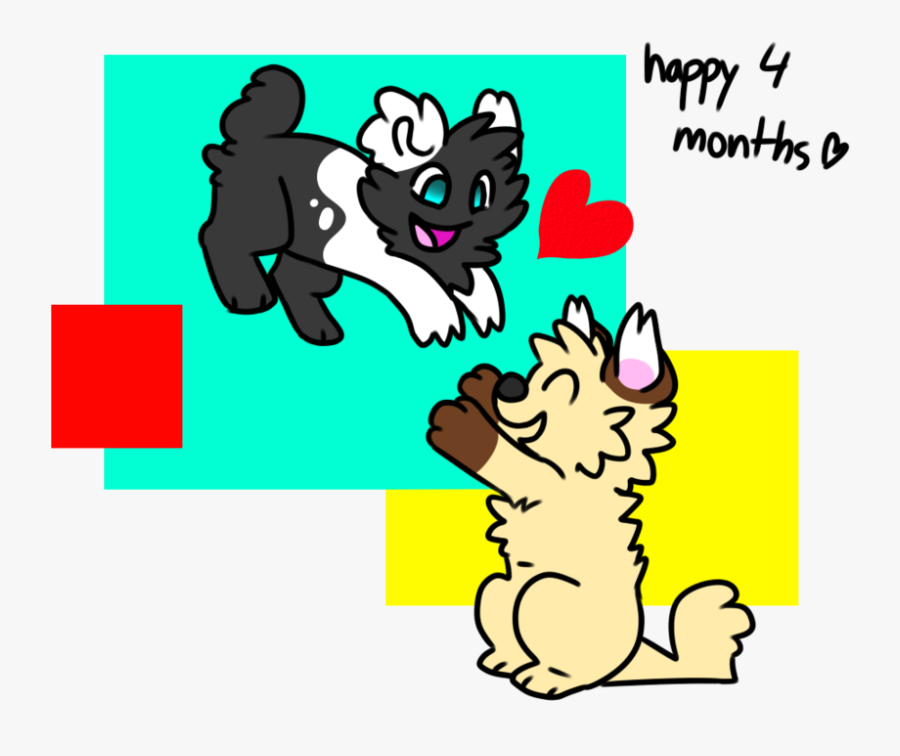 Happy 4 Months Anniversary By Choco-bit On Clipart - Happy 4 Month Anniversary Cute, Transparent Clipart
