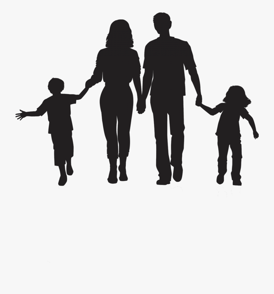 Silhouette Family Clip Art - Transparent Background Family Silhouette, Transparent Clipart