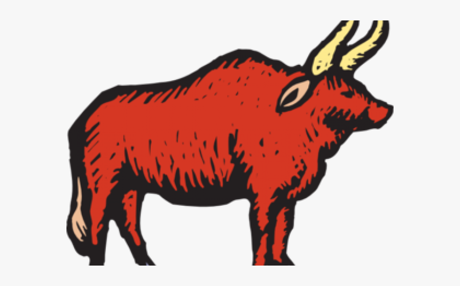 Red Bull Clipart Charging Bull - Red Animal With Horns, Transparent Clipart