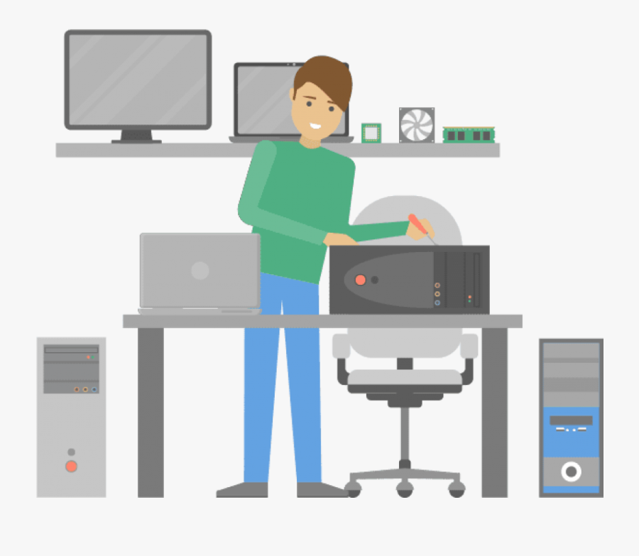Free Png Download Computer Repair Technician Png Images - Standing Desk, Transparent Clipart