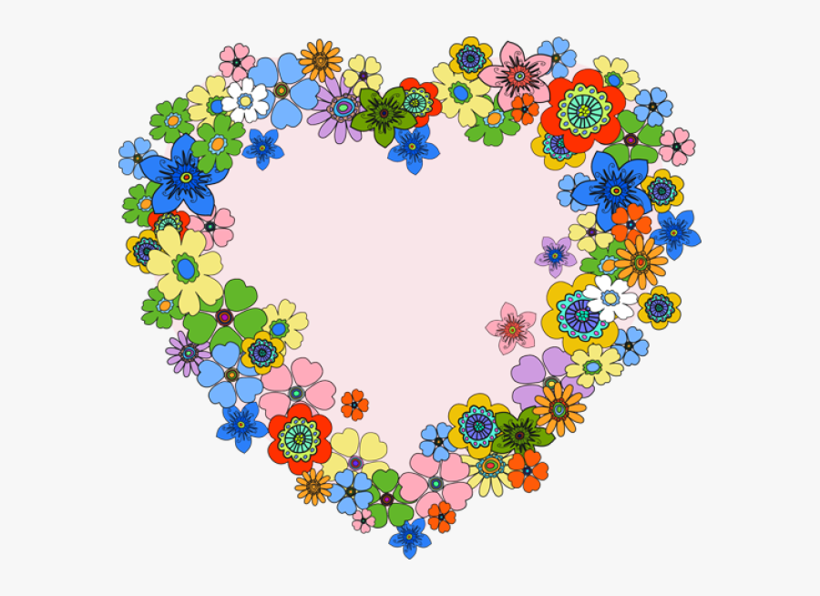 Wedding Ring Combo Heart Collection - Clip Art Free Floral Heart, Transparent Clipart
