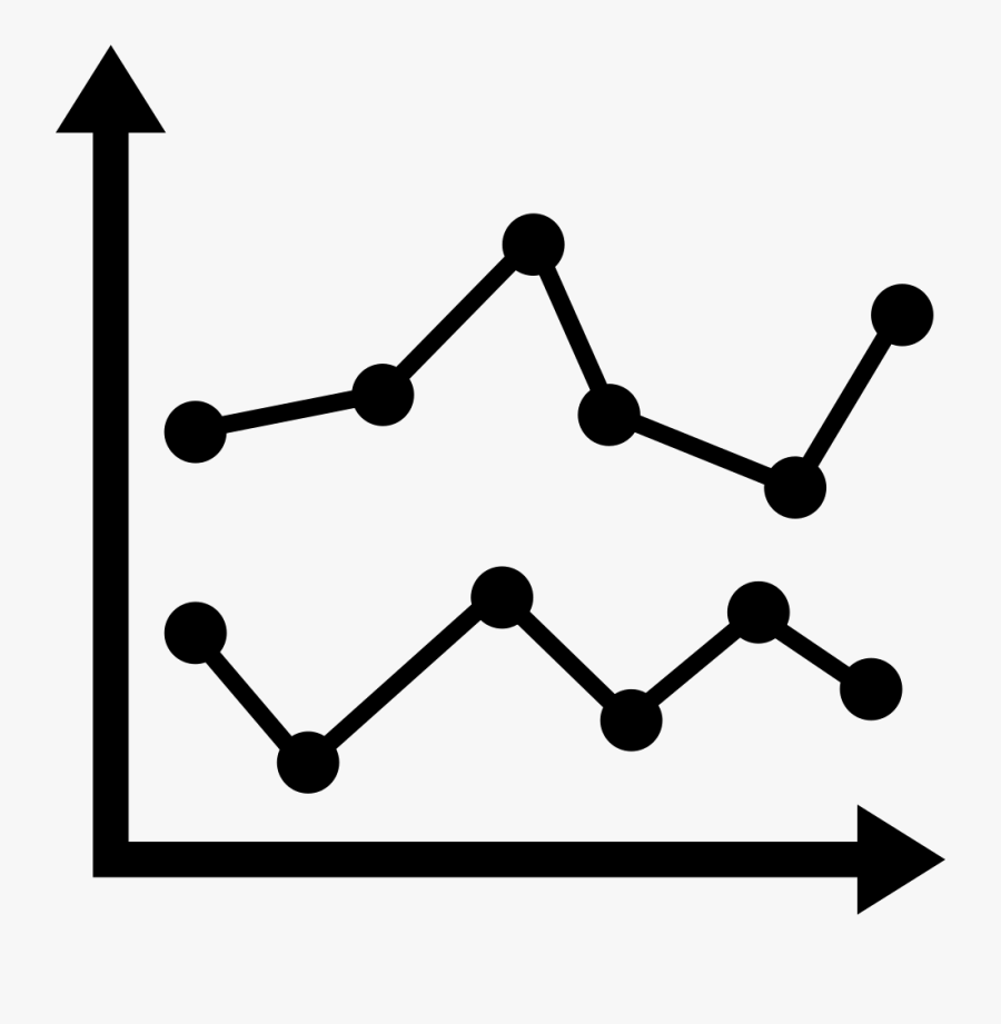 Educational Chart With Double Line Graphics - Grafico Discendente, Transparent Clipart