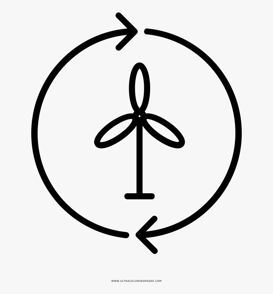 Wind Power Coloring Page - Drawing, Transparent Clipart