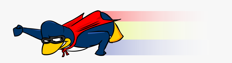 Super Penguin Leaving Flag Similar To Colombia Behind - Cartoon, Transparent Clipart