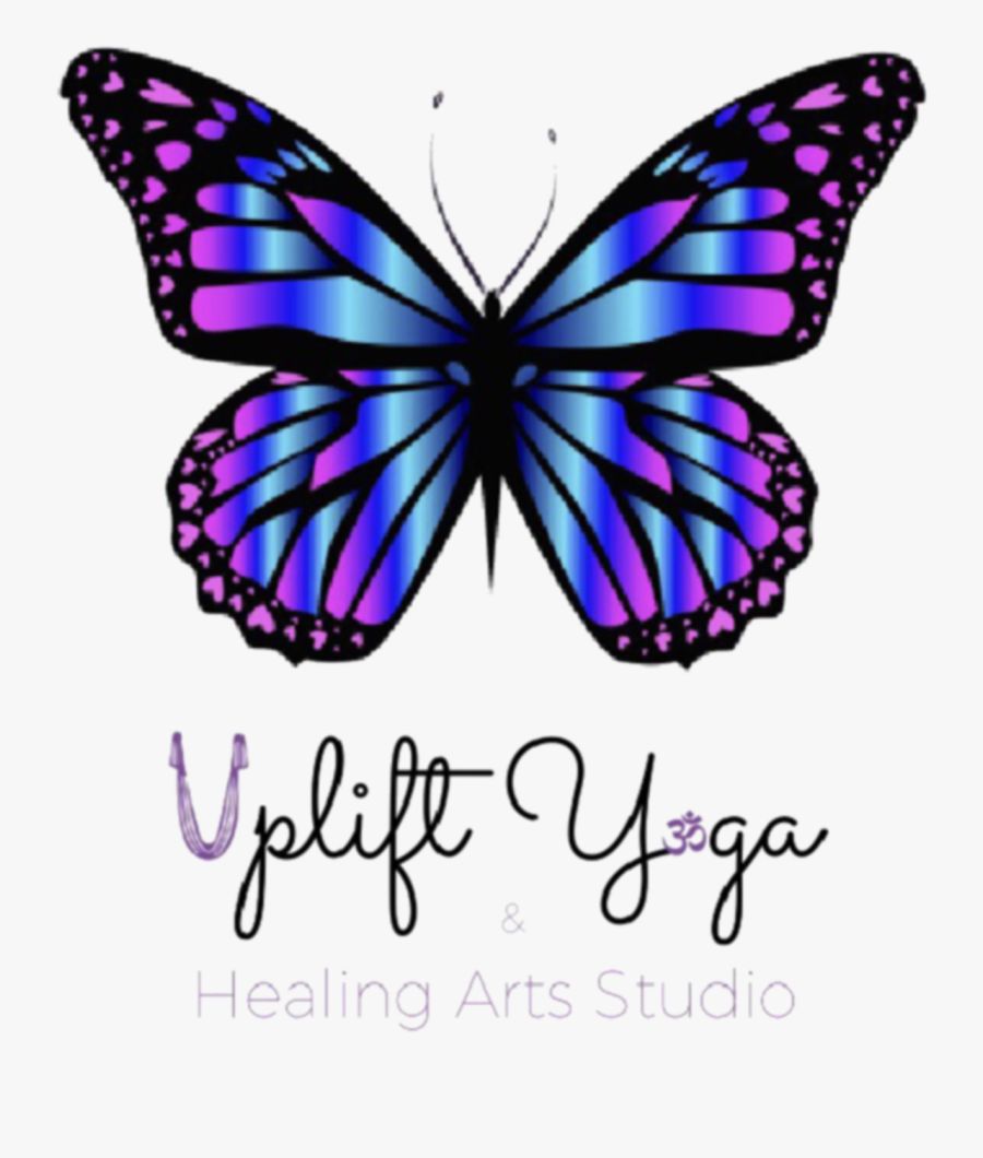 Purple Butterfly Leaving Hands Png - Pink Purple Blue Butterfly, Transparent Clipart