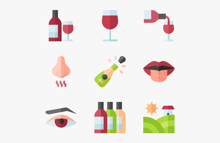 Wine Icons, Transparent Clipart
