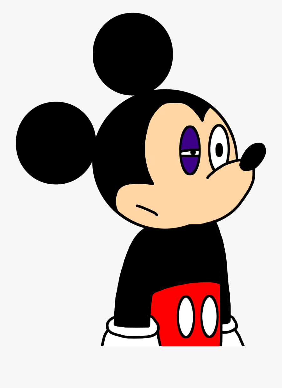 Picture Black And White Cartoon Group Mickey With A - Mickey Mouse With Black Eye, Transparent Clipart