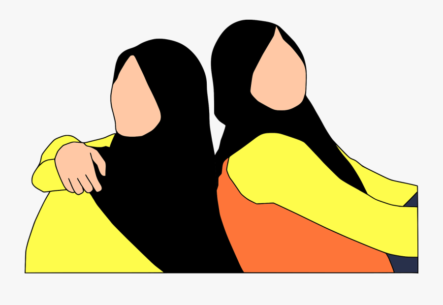 Friends Back To Back Hijab Free Picture - Friend Icon Png Transparent, Transparent Clipart