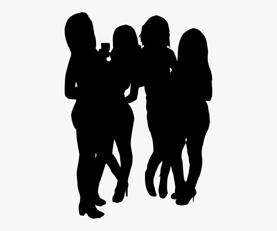 Free Png Girl Group Hoto Posing Silhouette Png - Friends Silhouette Transparent Background, Transparent Clipart