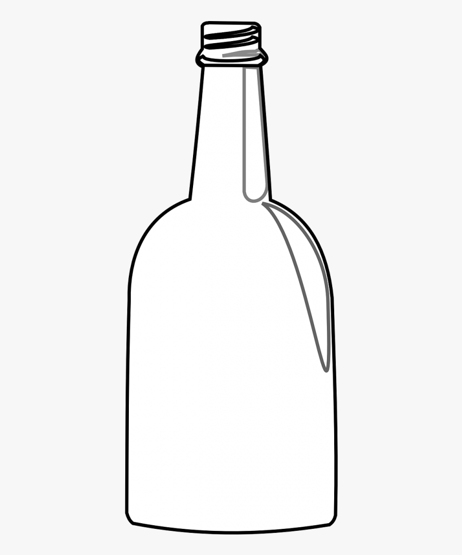 Large Whiskey Bottle Outline Clipart , Png Download - Glass Bottle, Transparent Clipart