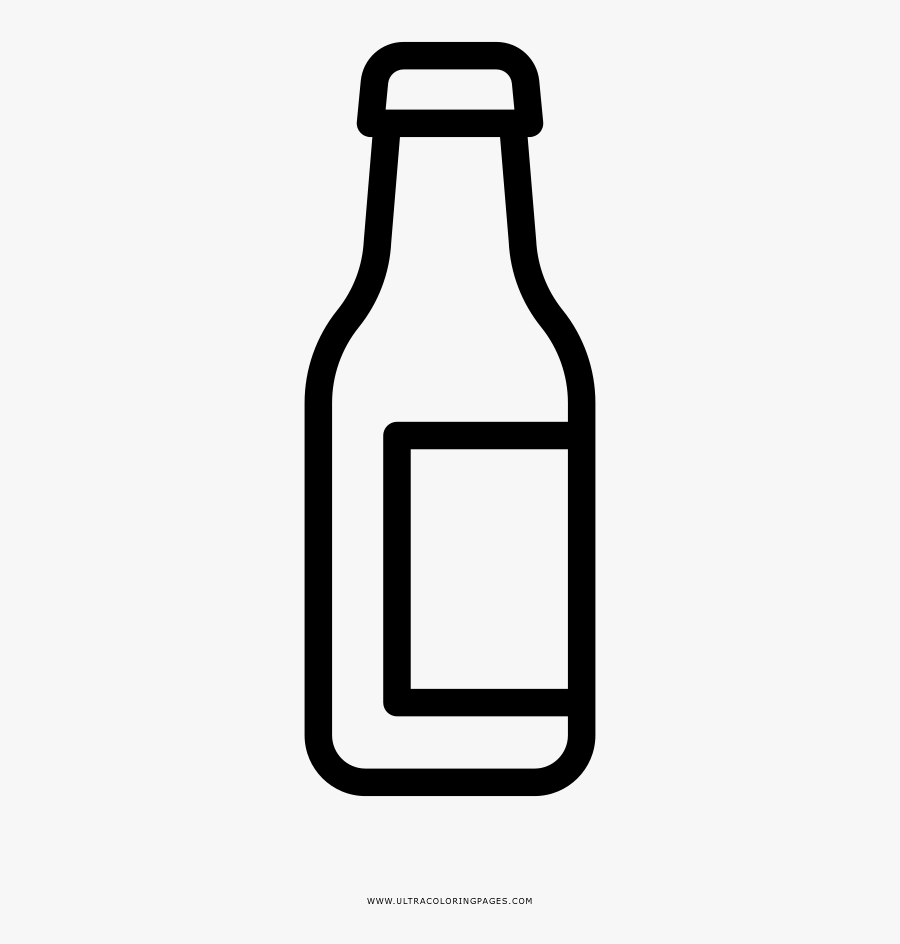 Beer Coloring Page - Glass Bottle, Transparent Clipart