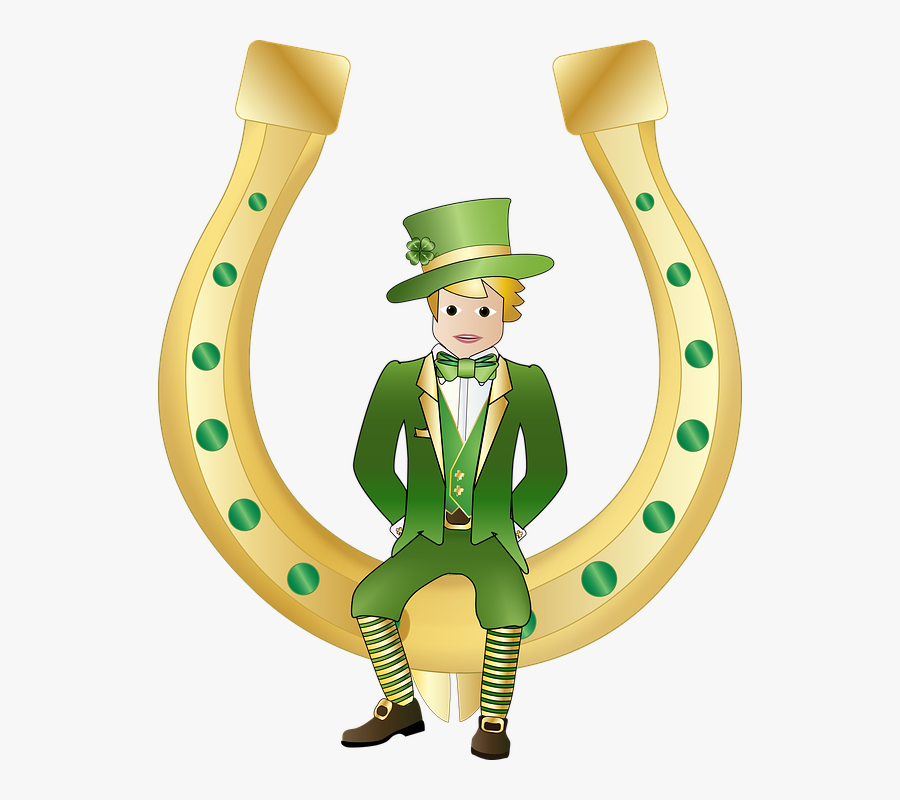 Graphic, Leprechaun, Horseshoe, Lucky Horseshoe, Luck - Cartoon, Transparent Clipart