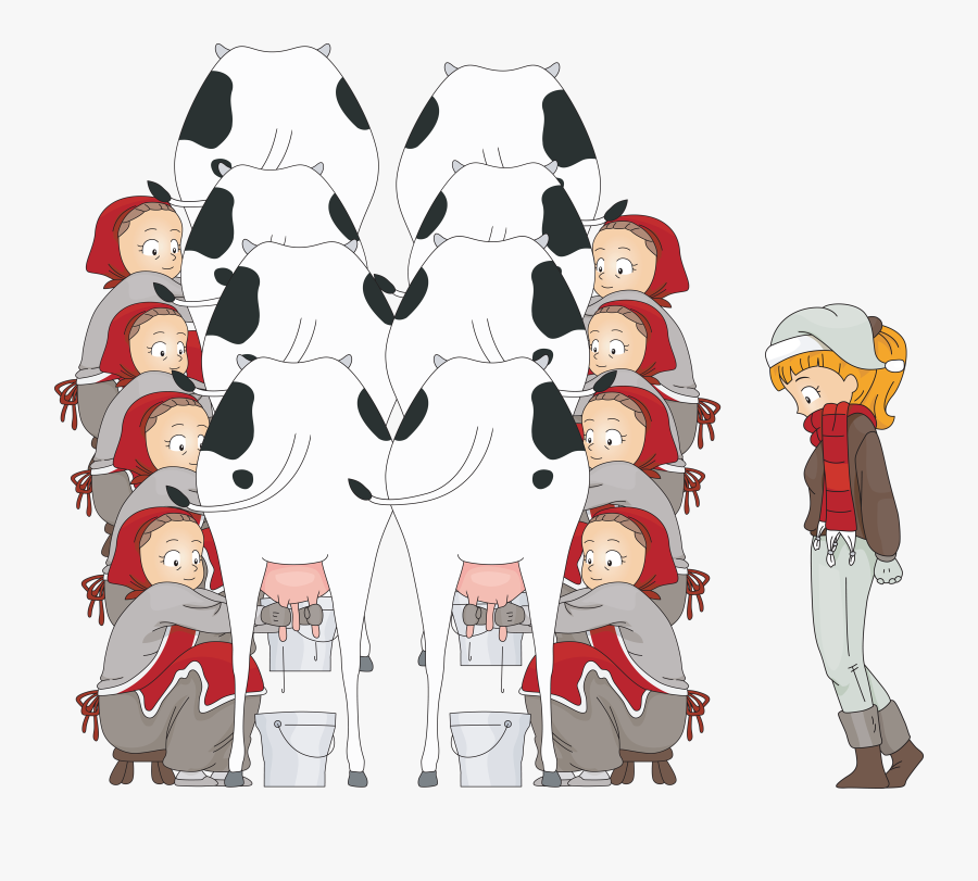 8 Maids Milking - 12 Days Of Christmas 8 Maids A Milking, Transparent Clipart