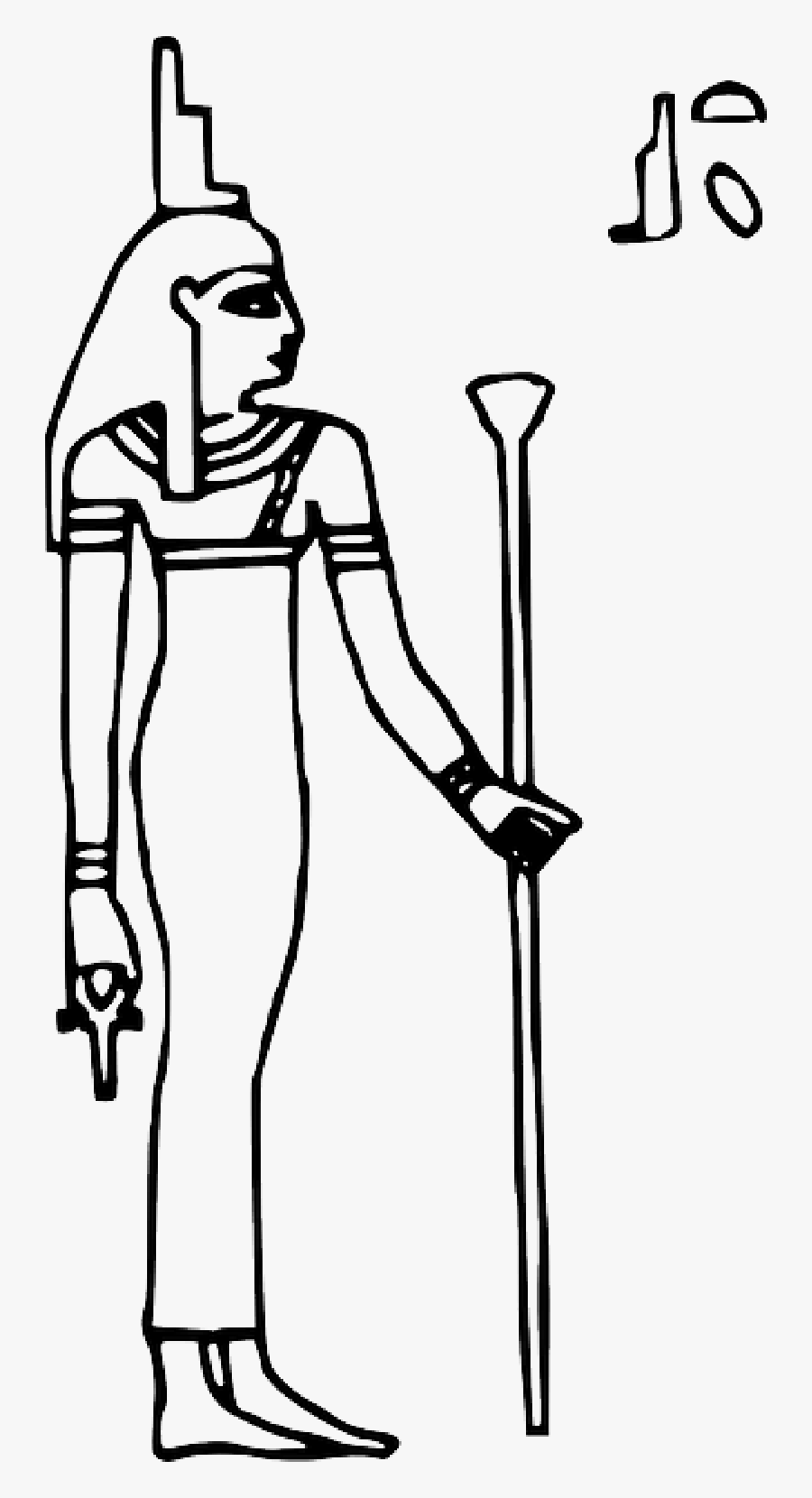 Sign, Outline, Symbol, Queen, Egypt, Goddess, Ancient - Isis Coloring Pages, Transparent Clipart