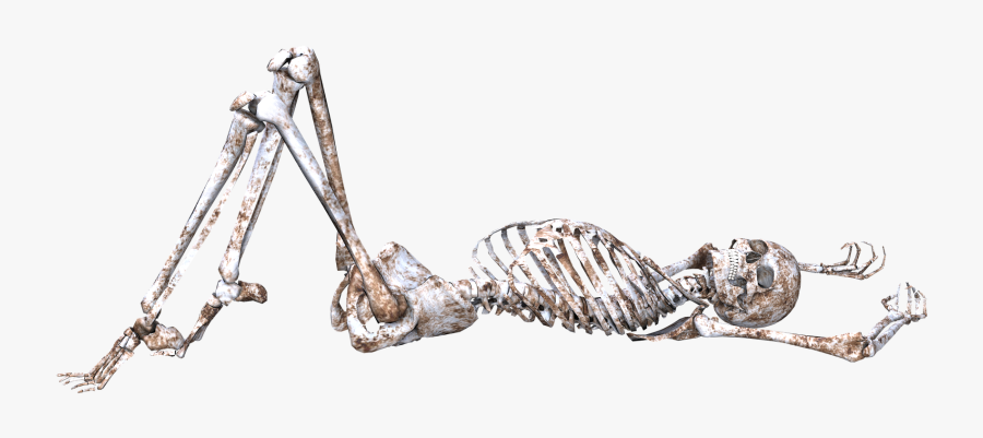 Skeleton Lying On Back - Skeleton Laying Down, Transparent Clipart