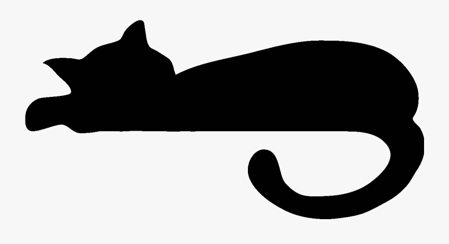 Silhouette Chat Couché, Transparent Clipart