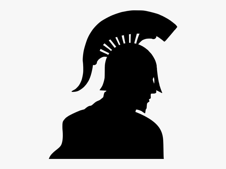 Warrior Silhouette Spartan Logo, Transparent Clipart