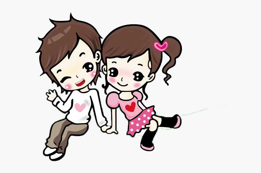 Clip Art Boy And Girl Animations - Cute Boy And Girl Cartoon Drawing, Transparent Clipart