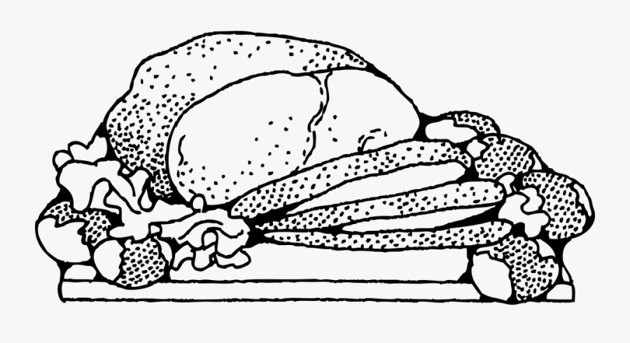 Transparent Roast Beef Dinner Clipart - Pork Clipart Black And White, Transparent Clipart