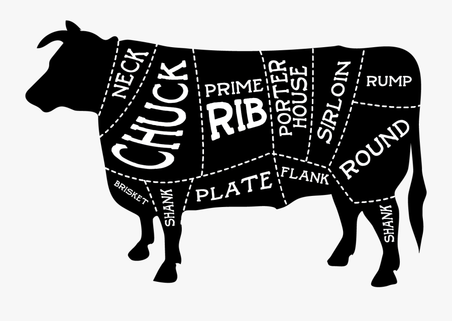 Black And White Grass Fed Cows, Transparent Clipart